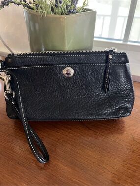 Coach Pebbled Leather Wristlet